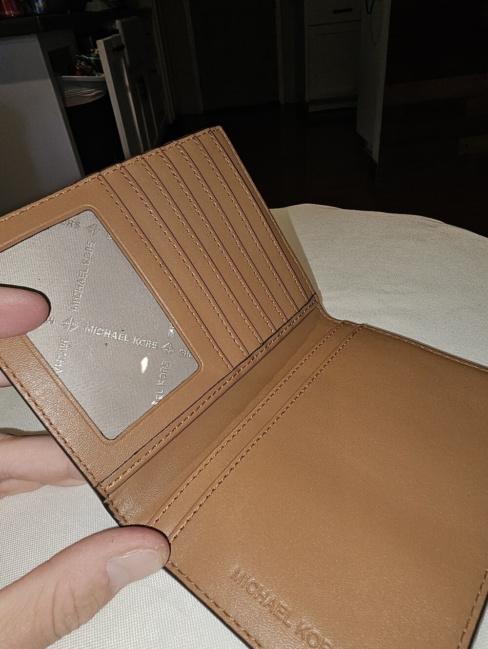 Michael Kors Brown Signature MK Monogram Passport Holder - Picture 2 of 3